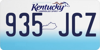 KY license plate 935JCZ