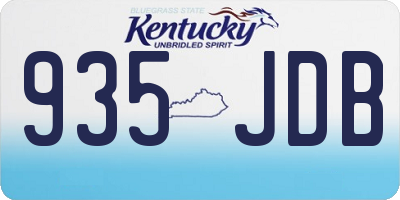 KY license plate 935JDB