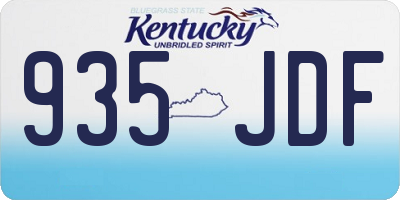 KY license plate 935JDF