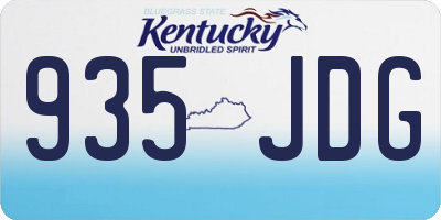 KY license plate 935JDG