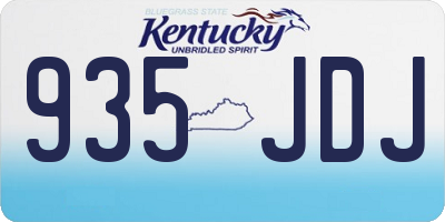 KY license plate 935JDJ