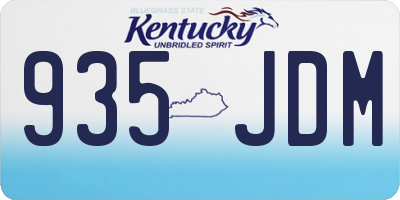 KY license plate 935JDM