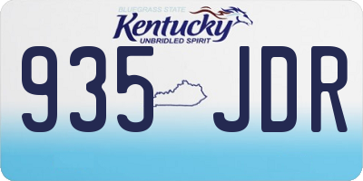 KY license plate 935JDR