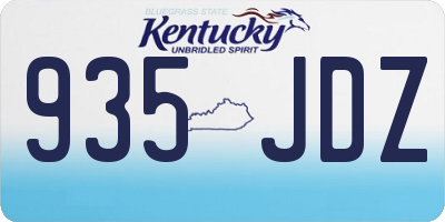 KY license plate 935JDZ