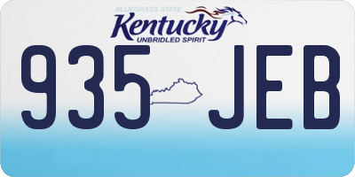 KY license plate 935JEB