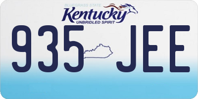 KY license plate 935JEE