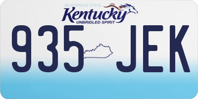 KY license plate 935JEK