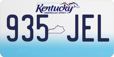 KY license plate 935JEL