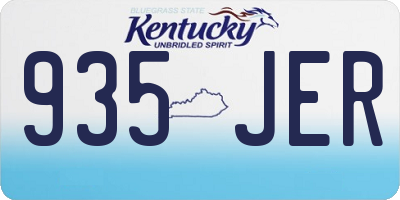 KY license plate 935JER