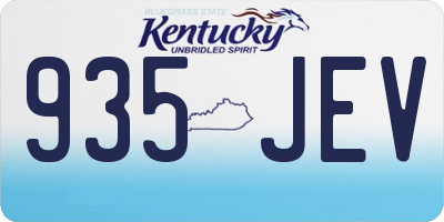 KY license plate 935JEV