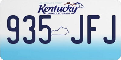 KY license plate 935JFJ