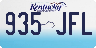 KY license plate 935JFL