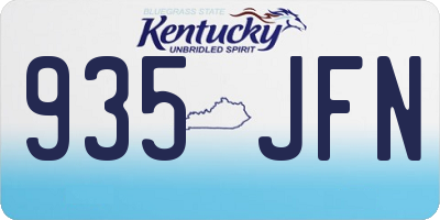 KY license plate 935JFN