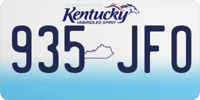 KY license plate 935JFO