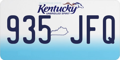 KY license plate 935JFQ