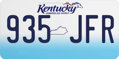 KY license plate 935JFR