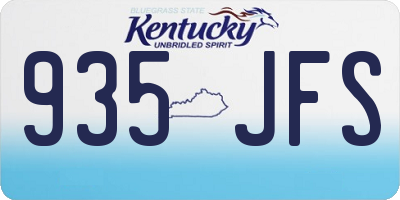 KY license plate 935JFS