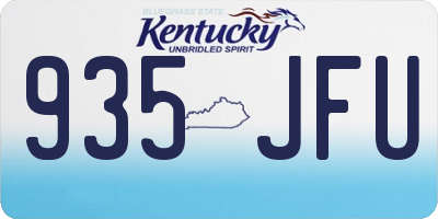 KY license plate 935JFU