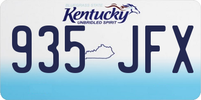 KY license plate 935JFX