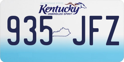 KY license plate 935JFZ