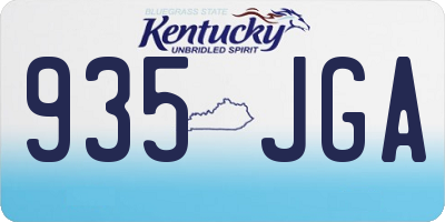 KY license plate 935JGA