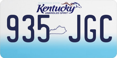KY license plate 935JGC