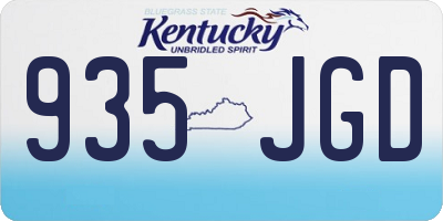 KY license plate 935JGD