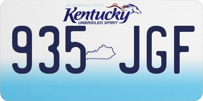 KY license plate 935JGF