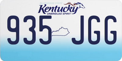 KY license plate 935JGG