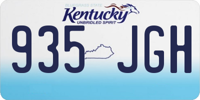 KY license plate 935JGH