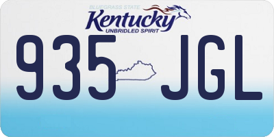 KY license plate 935JGL