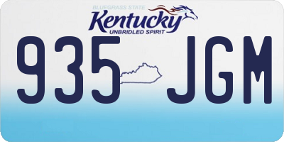KY license plate 935JGM