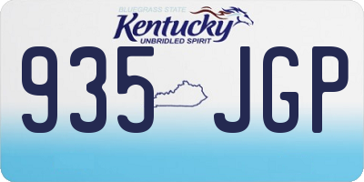 KY license plate 935JGP