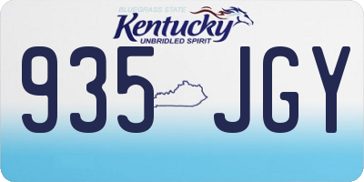KY license plate 935JGY