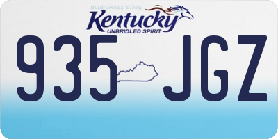 KY license plate 935JGZ