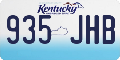 KY license plate 935JHB