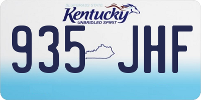 KY license plate 935JHF