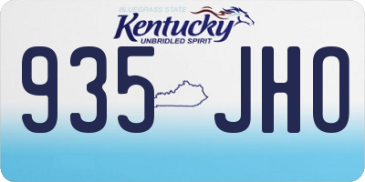 KY license plate 935JHO