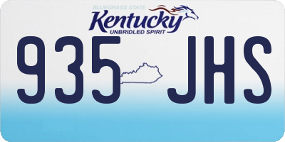 KY license plate 935JHS