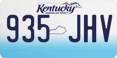 KY license plate 935JHV
