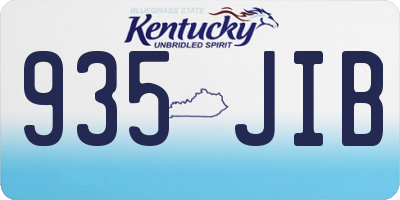 KY license plate 935JIB