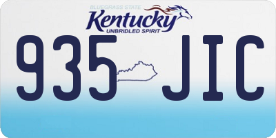 KY license plate 935JIC