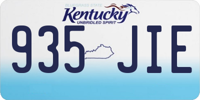 KY license plate 935JIE
