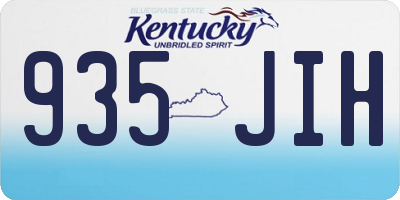 KY license plate 935JIH