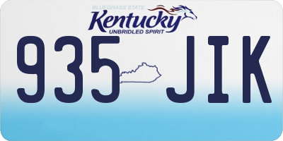KY license plate 935JIK