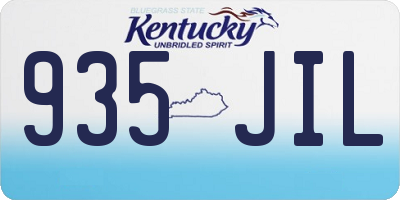 KY license plate 935JIL