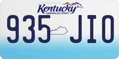 KY license plate 935JIO