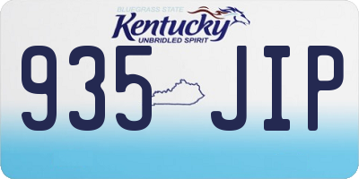 KY license plate 935JIP