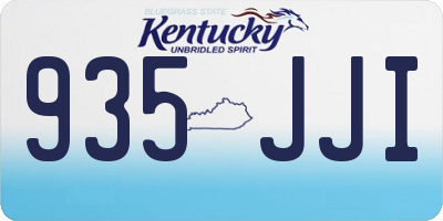 KY license plate 935JJI