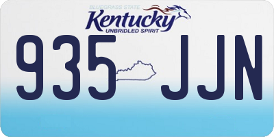 KY license plate 935JJN